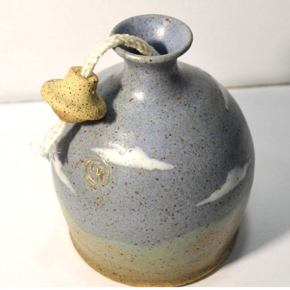 Vintage GK Pottery Bar Harbor Maine Oil Lamp Clouds In Sky Design - Picture 4 of 5